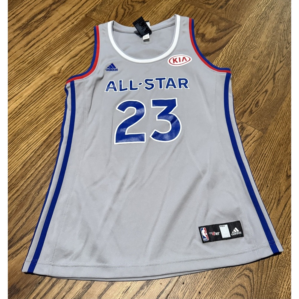 Adidas LeBron James #23 All-Star NBA 2016-2017 Gray Jersey‎ Women's M